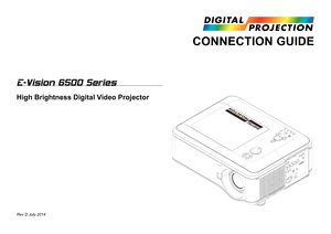 Page 19E-Vision 6500 Series
High Brightness Digital Video Projector
CONNECTION GUIDE
LENS SHIFTZOOM
–FOCUS+
MENU
ENTER RETURN
SOURCE
POWER WARNING
LAMP1LAMP2AU
TO
Rev D July 2014  