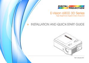 Page 7INSTALLATION AND QUICK-START GUIDE4
LENS SHIFTZOOM
–FOCUS+
MENU
ENTER RETURN
SOURCE
POWER WARNING
LAMP1LAMP2AU
TO 
Rev A Januar y 2015 
E-Vision 6800 3D Series
High Brightness Digital Video Projector  