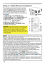 Page 2020
Using as a simple PC mouse & keyboard
The accessory remote control works as a simple 
mouse and keyboard of the computer, when the 
projector’s USB TYPE B port and the computer’s 
type A USB port are connected and MOUSE is 
selected for the USB TYPE B item in the OPTION 
menu (
71).
(1) PAGE UP key: Press PAGE UP button.
(2) PAGE DOWN key: Press PAGE DOWN button.
(3) Mouse left button:  Press ENTER button.
(4) Move pointer:  Use the cursor buttons  ▲, ▼, ◄ and ►.
(5) ESC key: Press ESC button.
(6)...