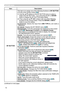 Page 7272
OPTION menu
ItemDescription
MY BUTTON
This item is to assign one of the following functions to  MY BUTTON 
(1 to 4) on the remote control (
 6).
(1)
  Use the ▲/▼ buttons on the MY BUTTON menu to select a 
button from MY BUTTON - 1 to 4 and press the ► or  ENTER 
button to display the MY BUTT

ON setup dialog. 
(2)
  Then using the ▲/▼/◄/► buttons sets one of the following 
functions to the chosen button. Press the ENTER or INPUT 
button to save the setting.
SLIDESHOW: 

Selects  the  input  from...