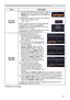 Page 9797
SECURITY menu
ItemDescription
MY TEXT  DISPLAY
(1)  Use the ▲/▼ buttons on the SECURITY menu to 
select the MY TEXT DISPLAY and press the ► or 
ENTER
 button to display the MY TEXT DISPLAY 
on/off menu.
(2) 
 Use the ▲/▼ buttons on the MY TEXT DISPLAY 
on/off menu to select on or of

f.
ON  ó OFF
When it is set ON, the MY TEXT will be displayed 
on the START UP screen and the INPUT_
INFORMATION when the INFORMATION on the 
SERVICE menu is chosen.
• This function is available only when the MY TEXT...