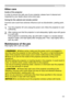 Page 141141
Maintenance
Other care
In order to ensure the safe use of your projector, please have it cleaned and 
inspected by your dealer about once every year.
►Before caring, make sure the power cord is not plugged in, 
and then allow the projector to cool sufficiently. The care in a high temperature 
state of the projector could cause a burn and/or malfunction to the projector .
►Never try to care for the inside of the projector personally. Doing is so 
dangerous. 
►Avoid wetting the projector or inserting...