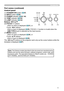 Page 55
Introduction
Part names (continued)
Control panel
(1) STANDBY/ON button (
24)
(2) INPUT button (
28)
(3) POWER indicator (
24, 144)
(4) TEMP indicator (
144)
(5) LAMP indicator (
144)
Buttons ◄/►/▲/▼
(6) 
 FOCUS +/- buttons when no menu is displayed (
31), or 
Cursor ◄/► buttons  when a menu is displayed (
36). FOCUS +/- function is invalid when the  
USB TYPE A port is selected as the input source.
(7) 
 MENU buttons
when no menu is displayed (
36), or 
Cursor ▲/▼ buttons  when a menu is...