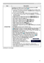 Page 7171
OPTION menu
ItemDescription
MY BUTTON This item is to assign one of the following functions to the 
MY 
BUTTON 1/2 on the remote control (
 7).
(1)
  Use the ▲/▼ buttons on the MY BUTTON menu to select a MY 
BUTTON - (1/2) and press the ► or  ENTER button to display the 
MY BUTT

ON setup dialog. 
(2)
  Then using the ▲/▼/◄/► buttons sets one of the following 
functions to the chosen button. Press the ENTER or  button to 
save the setting.
• COMPUTER IN1: Selects the input from COMPUTER IN1 port.
•...
