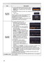 Page 8888
SECURITY menu
ItemDescription
MY TEXT  DISPLAY
(1)  Use the ▲/▼ buttons on the SECURITY menu to 
select the MY TEXT DISPLAY and press the ► or 
ENTER
 button to display the MY TEXT DISPLAY 
on/off menu.
(2) 
 Use the ▲/▼ buttons on the MY TEXT DISPLAY on/off menu to select 
on or of

f.
ON  ó OFF
When it is set ON, the MY TEXT will be displayed 
on the START UP screen and the INPUT_
INFORMATION when the INFORMATION on the 
SERVICE menu is chosen.
• This function is available only when the MY TEXT...