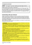 Page 1010
Setting up
Before connecting the projector to a device, consult the manual of the device to 
confirm that the device is suitable for connecting with this projector and prepare 
the required accessories, such as a cable in accord with the signal of the device. 
Consult your dealer when the required accessory did not come with the product or 
the accessory is damaged.
After  making  sure  that  the  device  and  projector  are  turned  off,  connect  them 
following the instructions below.
►Use only the...