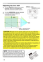 Page 3636
Operating
Adjusting the lens shift
1.  Turn the VERTICAL adjuster fully counter 
clockwise. Then turn it clockwise and 
adjust the vertical lens position upward.
2.  Turn the HORIZONTAL adjuster clockwise 
or counter clockwise to adjust the 
horizontal lens position.
CAUTION   ►Operate the lens adjusters gently as the lens may malfunction
when subjected to shocks. It may need more strength to turn the adjusters near
the adjustment limits. Be careful not to apply too much strength. If the lens adjuster...