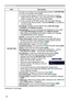 Page 8484
OPTION menu
ItemDescription
MY BUTTON
This item is to assign one of the following functions to  MY BUTTON 
(1 to 2) on the remote control (
 7).
(1)
  Use the ▲/▼ buttons on the MY BUTTON menu to select a 
button from MY BUTTON - 1 to 4 and press the ► or  ENTER 
button to display the MY BUTTON setup dialog. 
(2)
  Then using the ▲/▼/◄/► buttons sets one of the following 
functions to the chosen button. Press the ENTER or  button to 
save the setting.
MY IMAGE: Displays the MY IMAGE menu.(
 5. My...