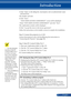 Page 2417... English
Introduction
5  Click “Open” in the dialog box. If prompted, enter an administrato\
r name 
and password.
The installer will start.
6   Click “Next”.
“END USER LICENSE AGREEMENT” screen will be displayed.
7  Read “END USER LICENSE AGREEMENT” and click “Next”. 
The confirmation window will be displayed.
8  Click “I accept the terms in the license agreement”.
Follow the instructions on the installer screens to complete the install\
ation.
Step 2: Connect the projector to a LAN
Connect the...