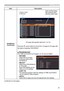 Page 6161
OPTION menu
ItemDescription
SCHEDULE
(Continued ) 2/2 page (Set specific date from 1 to 10.)
Press the ▼ cursor button to move from 1/2 page to 2/2 page with
the state of selecting "SATURDAY".
■ PROGRAM EDIT
The TIME and EVENT for Program 1 to 16 can be editted.
• RETURN
Select this to go back 
to the top menu of the 
SCHEDULE.
• SELECT
Select from PROGRAM-01 
to 16 to edit. 
Each PROGRAM can be 
setup up to 20 settings
• COPY TO
The selected program (with the settings of TIME and EVENT) 
can...