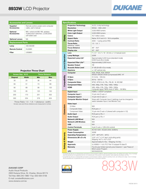 Page 3*   Actual lamp life will vary by individual lamp and based on environmental conditions, selected operating mode, user settings and usage. H\
ours of average lamp life specified are not guaranteed and do not constitute part of the product or lamp warranty. Lamp brightness decreases over time.**   Actual filter life will vary by individual filter and based on envir\
onmental conditions, selected operating mode, user settings and usage. H\
ours of average filter life specified are not guaranteed and do not...