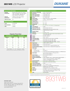 Page 4*  Actual lter life will vary by individual lter based on environmental conditions, selected operating mode, user settings and usage. H\
ours of average lter 
life specied are not guaranteed and do not constitute part of the product warranty.
**   Actual lamp life will vary by individual lamp based on environmental conditions, selected operating mode, user settings and usage. H\
ours of average lamp 
life specied are not guaranteed and do not constitute part of the product or lamp warranty. Lamp...