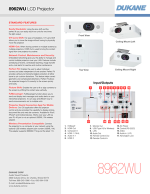 Page 38962WU
Easily Stackable: Using the lens shift and the  perfect fit you can easily stack two units for two times  the light output.
V/H Lens Shift: For ease of installation, V/H Lens Shift allows you to move the image without having to physically move the projector
HDMI-Out: When sharing content on multiple screens by multiple projectors, HDMI-Out is used to bring the content signal from one projector to another.
Network Control, Maintenance and Security: Embedded networking gives you the ability to...