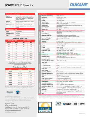 Page 4 
*   Actual lamp life will vary by individual lamp and based on environmental conditions, selected operating mode, user settings and usage. H\
ours of average lamp life specified are not guaranteed and do not constitute part of the product or lamp warranty. Lamp brightness decreases over time.**   Actual filter life will vary by individual filter and based on envir\
onmental conditions, selected operating mode, user settings and usage. H\
ours of average filter life specified are not guaranteed and do...