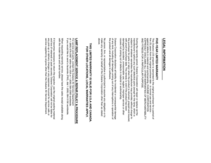 Page 46LEGAL INFORMATIONFIVE-YEAR LIMITED  WARRANTY This Dukane LCD projector is w arranted to the or iginal purchaser f or a period of five (5) y ears from the or iginal purchase date - in nor mal use and service -against defects in mater ial and workmanship . DUKANE CORPORA TIONEXPRESSLY DISCLAIMS ALL O THER WARRANTIES OF MERCHANT ABILITYAND FITNESS FOR A PARTICULAR PURPOSE.Dur ing the w arranty per iod, Dukane Cor poration will repair or replace (at theman ufacturers option) an y such defective par ts...