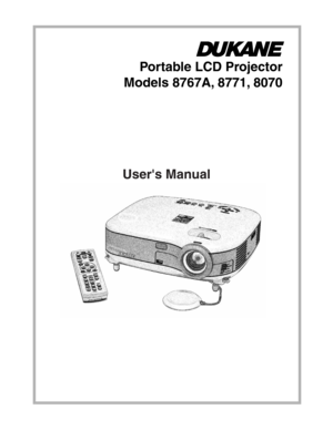 Page 1 Portable LCD Projector
Models 8767A, 8771, 8070
User's Manual 