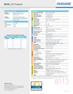 Page 4*   Actual lamp life will vary by individual lamp and based on environmental conditions, selected operating mode, user settings and usage. H\
ours of average lamp life specified are not guaranteed and do not constitute part of the product or lamp warranty. Lamp brightness decreases over time.**   Actual filter life will vary by individual filter and based on envir\
onmental conditions, selected operating mode, user settings and usage. H\
ours of average filter life specified are not guaranteed and do not...