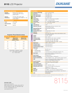 Page 4*   Actual lamp life will vary by individual lamp and based on environmental conditions, selected operating mode, user settings and usage. Hours of average lamp life specified are not guaranteed and do not constitute part of the product or lamp warranty. Lamp brightness decreases over time.**   Actual filter life will vary by individual filter and based on environmental conditions, selected operating mode, user settings and usage. Hours of average filter life specified are not guaranteed and do not...