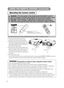 Page 22• The remote control works with both the
projectors front and rear remote sensors.
• The range of the remote sensor on the front is 3
meters with a 60-degree range (30 degrees to the
left and right of the remote sensor), and back is 3
meters with a 40-degree range.
• Since the remote control uses infrared light to send
signals to the projector (Class 1 LED), be sure to use
the remote control in an area free from obstacles
that could block the remote controls output signal to
the projector.
• The wired...