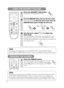 Page 30The projector will automatically exit from MAGNIFY mode if either the INPUT SELECT,
AUTO, ASPECT or VIDEO feature is used, or, if there is a change in the input signals state.
NOTE
•The projector will automatically exit from FREEZE mode if either the POSITION, VOLUME, MUTE, AUTO,
BLANK ON/OFF or MENU ON/OFF feature is used, or, if there is a change in the input signals state.
•If the projector continues projecting the same image for a long time (i.e. you forget to exit FREEZE mode),
the image might...