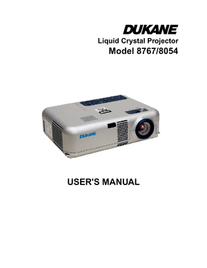 Page 1Liquid Crystal Projector
Model 8767/8054
USERS MANUAL 