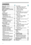 Page 42
About this manual . . . . .\
 . . . . \
.  1
Contents  . . . . \
. . . . .\
 . . . . \
. . . .  2
Projector features . . . . .\
 . . . . \
.  3
About contenty
V of  package  . .  3
Part names  . . . . \
. . . . .\
 . . . . \
. .  4 Projector  . . . . \
. . . . .\
 . . . . \
. . . . .\
 . . .  4 
Controls . . . . .\
 . . . . \
. . . . .\
 . . . . \
. . . .  5 
Remote control  . . . . \
. . . . .\
 . . . . \
. . .  5
Preparations . . . . .\
 . . . . \
. . . . .\
  6  Fastening they
lens cover . . . . .\...