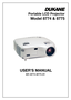 Page 1
Portable LCD Projector
Model 8774 & 8775
USER’S MANUAL
401-8774-8775-01 