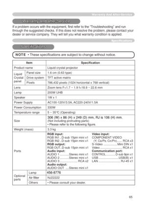 Page 6765
Warranty And After-Ser vice
Warranty and after-service
If a problem \
occurs with ty
Ke equipment, \
first refer ty
R the “Troubleshootingy
