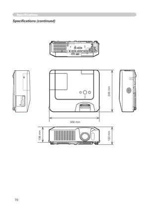 Page 72
70
Specifications
Specifications (continued)
AC  IN
$8,2,1
$8,2,1
