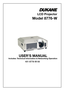 Page 1
LCD Projector
Model 8776-W
USER’S MANUAL
Includes: Technical Information & Networking Operation
401-8776-W-00 