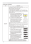 Page 52
50

ItemDescription
SECURITY
4. Using the Transition Detector Function
While the Transition Detector function is ON, when power switch is started to supply to the projector, it might react as below.• Transition Detector alarm shown below might appear on screen, if the projector has been moved or re-installed.• Transition Detector alarm might appear on screen, if the MIRROR setting has been changed.• Keystone adjustment feature has been prohibited as long as the Transition Detector function is ON.
4.1...