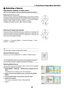 Page 30
22
3. Projecting an Image (Basic Operation)
SELECT
MENU
ENTEREXITLAMP
STATUS
POWER
ON/STAND BY
AUTO ADJ.
SOURCE
VOLUME L-CLICK
MOUSER-CLICK
AUTO ADJ.
ASPECT HELP
FREEZE
PICTURE
S-VIDEO VIDEOCOMPUTER
2LAMP MODE1
SELECT
MENU
E
NTEREXITLAMP
STATUS
POWER
ON/STAND BY
AUTO ADJ.
SOURCE
  Selecting a Source
Selecting the computer or video source
NOTE: Turn on the computer or video source equipment connected to the projector.
Selecting from Source List
Press and quickly release the SOURCE button on the...