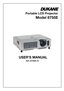 Page 1
Portable LCD Projector
Model 8755E
USER’S MANUAL
401-8755E-01 