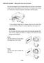 Page 43E-43
The rear foot height can be changed. Rotate the rear foot to the desired
height, but the vertical distance from the bottom to the desk or floor should
be 1 (25 mm) to make the projector horizontal on the flat surface.
*If the projected image does not appear square to the screen then
use the 3D Reform feature for proper adjustment. See page E-44.
CAUTION:
Do not use the tilt-foot for purposes other than originally intended. Mis-
uses such as gripping the tilt-foot or hanging on the wall can cause...