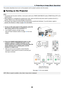 Page 35
28
POINTERLASER
MAGNIFY PAGE
OFF
POWER ON
ENTER
MENU
EXIT
R-CLICK
UP
DOWN
PC CARD SOURCE
AUTO ADJUST
3D REFORM LAMP
STATUS
POWER
ON/STAND BY
ENTEREXIT
MENU
SELECT
3. Projecting an Image (Basic Operation)
This section describes how to turn on the projector and to project a pic\
ture onto the screen.
  Turning on the Projector
NOTE:
• The projector has two power switches: a main power switch and a POWER (ON/STAND BY) button (POWER ON and OFF on the
remote control).
• When plugging in or unplugging the...