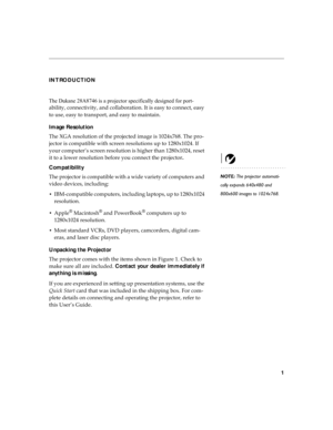 Page 91
INTRODUCTION 
	
		

	
	


	
	

 
	


	
		


	
!	
 
Image Resolution 
\b
M6
	

	\b
A	
!

$
\f:)98;
\b
 
A	

!	
#	\b

	

	
$\f;
)$
\f:

 

!	H

	

\b\b
	\b
$\f;
)$
\f:
	
 
	
	

#
	


	
	\b
A	
NOTE: The projector automati-
cally expands 640x480 and  
800x600 images to...