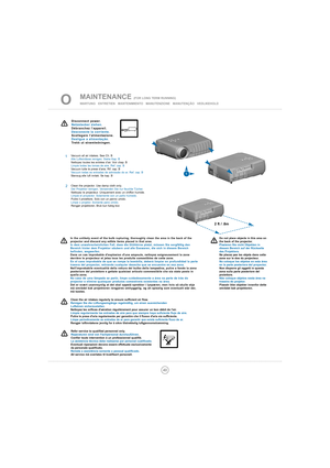 Page 4040
MAINTENANCE (FOR LONG TERM RUNNING)
WARTUNG   ENTRETIEN   MANTENIMIENTO   MANUTENZIONE   MANUTENÇÃO   VEDLIKEHOLDO
Disconnect power.
Netzstecker ziehen.
Débranchez l’appareil.
Desconecte la corriente.
Scollegare l’alimentazione.
Desligue a alimentação.
Trekk ut strømledningen.
Vacuum all air intakes. See Ch. B
Alle Lufteinlässe reinigen. Siehe Kap. B
Nettoyez toutes les entr
ées d’air. Voir chap. BLimpie todas las tomas de aire. Ref. cap. B
Vacuum tutte le prese d’aria. Rif. cap. B
Vacuum todas as...