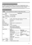 Page 53
51

Warranty And After-Ser vice
Warranty and after-service
If a problem occurs with the equipment, ﬁrst refer to the “Troubleshooting” and run 
through the suggested checks. If this does not resolve the problem, please contact your 
dealer or service company. They will tell you what warranty condition is applied.
Speciﬁcations
Speciﬁcations
NOTE  • These speciﬁcations are subject to change without notice.

ItemSpeciﬁcation
Product nameLiquid crystal projector
Liquid
Crystal
panel
Panel size1.5 cm (0.6...