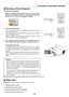 Page 45
35
OFF
VIDEO
S-VIDEO VIEWER
LAN
COMPUTER
COMPONENT
ON
SELECT
POWERPOWER
MENU
ENTEREXIT
3
1
2

 Turning off the Projector
To turn off the projector:
3. Projecting an Image (Basic Operation)
1. Press the POWER (ON/STAND BY) button on the projector
cabinet or the POWER OFF button on the remote control. The
[Power Off / Are you sure?] message will appear.
2. Press the ENTER button
After the projector turns off, the cooling fans keep operating for a
while (Cooling-off time).
The cooling fans stop operating...