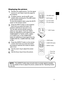 Page 11
9
ENGLISH

INPUT button
VOLUME button
MUTE button
▲ cursor button
▼ cursor button
Displaying the picture
. Activate your signal source. Turn the signal 
source on, and make it send the signal to 
the projector.
2. To adjust volume, use the ▲/▼ cursor 
buttons after pressing the VOLUME button 
on the remote control.  
To have the projector silent, press the MUTE 
button on the remote control.
3. Press the INPUT button on the projector.  
Each time you press the button, the 
projector switches its...