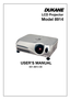 Page 1
LCD Projector
Model 8914
USER’S MANUAL
401-8914-00 