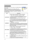 Page 44
32

Multifunctional settings
INPUT Menu
ItemDescription
COLOR SPACE
Using the buttons ▲/▼ switches the mode for color space. 
AUTO 
 RGB  SMPTE240  REC709  REC601      
• This item can be selected only at a RGB signal or a component video signal (except signals of 525i(480i)/625i(576i) from the component video port).
•  The AUTO mode automatically selects the optimum mode. 
• The AUTO operation may not work well at some signals. In such a case, it might be good to select the SMPTE240 or the REC709....