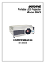 Page 1
Portable LCD Projector
Model 8943
USER’S MANUAL
401-8943-00 