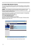 Page 136
42

Open browser when it is possible to communicate with projector. Corresponding 
browser is Internet Explorer 5.5 or later.
Specify http://(projector IP address)/ to start.
For example, http://192.168.1.10/
(Input this URL when IP address is not changed.)
After start up, enter your ID and password, and click [Logon]. Following window 
appears as shown in fig. 2.6.a. 
You can use your Web browser to remote control the projector once the projector 
is properly configured and connected to your PC via the...