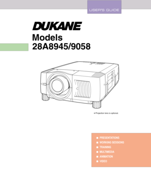 Page 1✽ Projection lens is optional.
PRESENTATIONS
WORKING SESSIONS
TRAINING
MULTIMEDIA
ANIMATION
VIDEO
Models
28A8945/9058 