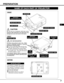 Page 77
PREPARATION
NAME OF EACH PART OF PROJECTOR
BOTTOM 
BACK 
HOT AIR EXHAUSTED !
Air blown from exhaust vent is hot.  When
using or installing a projector, following
precautions should be taken.
Do not put a flammable object near this vent.  
Keep rear grills at least 3’ (1m) away from
any object, especially heat-sensitive object.
Do not touch this area, especially screws
and metallic parts.  This area will become
hot while a projector is used.
This projector detects internal temperature
and...