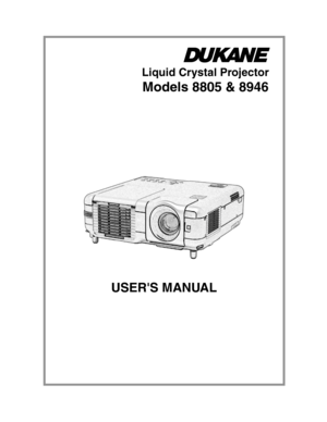 Page 1Liquid Crystal Projector
Models 8805 & 8946
USERS MANU AL 