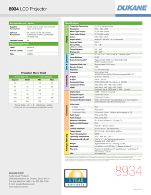 Page 3*   Actual lamp life will vary by individual lamp and based on environmental conditions, selected operating mode, user settings and usage. H\
ours of average lamp life specified are not guaranteed and do not constitute part of the product or lamp warranty. Lamp brightness decreases over time.**   Actual filter life will vary by individual filter and based on envir\
onmental conditions, selected operating mode, user settings and usage. H\
ours of average filter life specified are not guaranteed and do not...