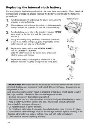 Page 2220
Replacing the internal clock batter y
