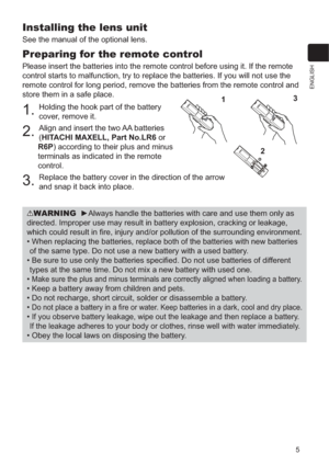 Page 75
ENGLISH
Preparing for the remote control
=$1\f-+1#\f#;\f6$##-1\f-+#(\f#;\
\f0(#\f!(+#(=\f6\f-#\fF